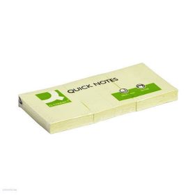 Öntapadó jegyzettömb 38x51mm 3x100lap Q-Connect sárga