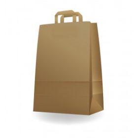 Papírtáska szalagfüles (32x43x17) 32-es natúr