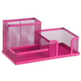   Asztali rendező 205x103x98 mm fémhálós d.rect rózsaszín