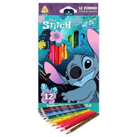 Colorino színes ceruza, háromszög, Stitch 12 db-os Jumbo