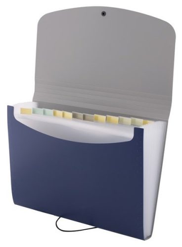 Harmonikamappa A/4 12 részes d.rect kék