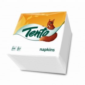 Szalvéta TENTO (33x33cm) 1 rétegű fehér 100lap/csg