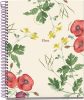 Spirálfüzet A/5 4x25 lapos, vonalas MQ "Botanical Flora" Poppy