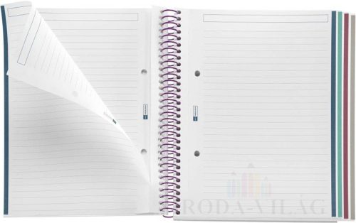 Spirálfüzet A/5 4x25 lapos, vonalas MQ "Botanical Flora" Poppy