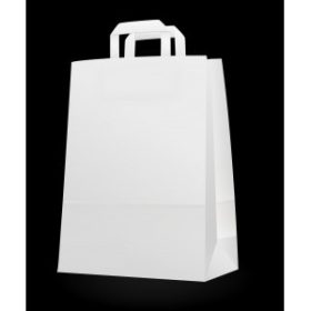 Papírtáska szalagfüles (26x35x12) 26-os fehér