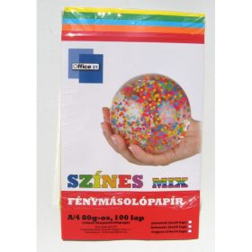   Sz.fénymásolópapír OFFICE 21 A/4 80g (100ív/csg) mix élénk színek 5x20lap
