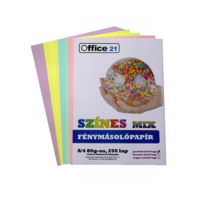   Sz.fénymásolópapír OFFICE 21 A/4 80g (250ív/csg) mix pasztell színek 5x50lap