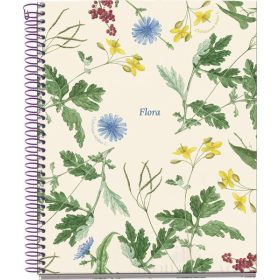   Spirálfüzet A/5 4x25 lapos, négyzetrácsos MQ "Botanical Flora" Mediterraneo