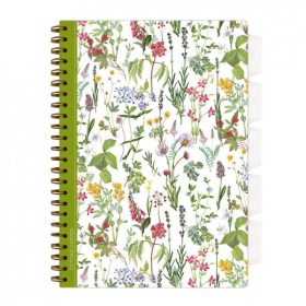   Spirálfüzet ARGUS A/4 műag.elválasztóval, peforált vonalas PVC fedelű 80 lapos mezei virágok 1548-0398