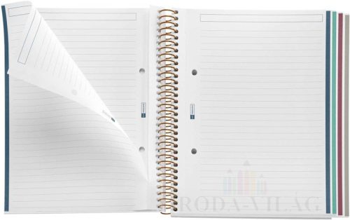 Spirálfüzet A/5 4x25 lapos, vonalas MQ "Day" Hidden Forest