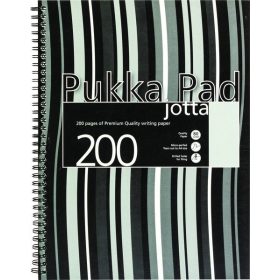   Spirálfüzet A/4 100 lapos, vonalas Pukka Pad "Jotta Pad" fekete-fehér