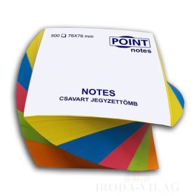   Tépőtömb csavart Point Notes (76x76mm) élénk színek 500 lapos