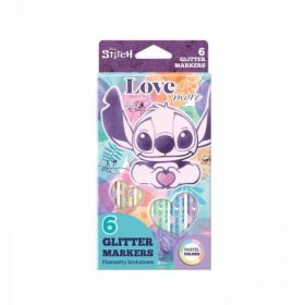   Lilo és Stitch GLITTERES pasztell filctoll készlet - 6 darabos