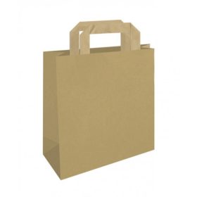 Papírtáska szalagfüles (18x22x8) 18-as natúr