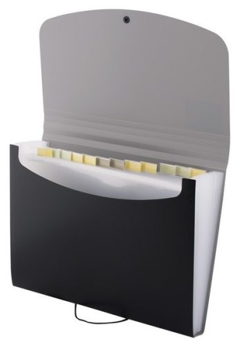 Harmonikamappa A/4 12 részes d.rect fekete