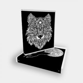   Gyűrűskönyv A/4 COLORVELVET "WOLF" flokkolt felületű, színezhető, 12-es filctoll készlettel C24