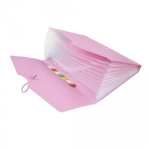 Harmónika mappa EMPEN Owen A/4 12 részes PP pasztell rózsaszín 