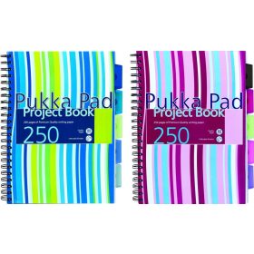   Spirálfüzet A/4 125 lapos, vonalas Pukka Pad "Project Book" vegyes színek
