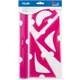   Vonalzókészlet 4 db-os Milan "Flex" Acid rózsaszín