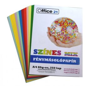   Sz.fénymásolópapír OFFICE 21 A/4 80g (250ív/csg) mix vegyes színek 10x25lap