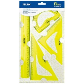 Vonalzókészlet 4 db-os Milan "Flex" Acid sárga